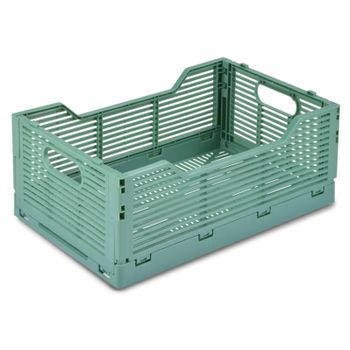 Caja Plegable Apilable Para Almacenaje, Plástico, 40x30x17 Cm, Verde