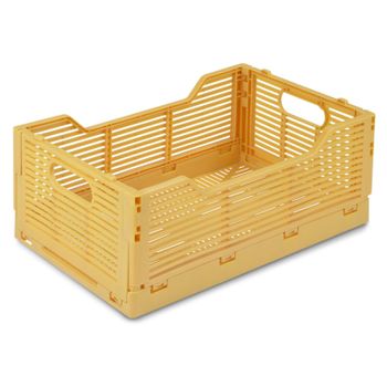 Caja Plegable Apilable Para Almacenaje, Plástico, L 40x30x17 Cm, Ocre