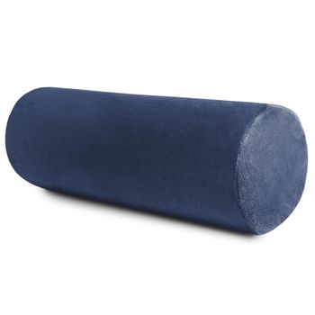 Almohada Cervical Descanso, Terciopelo Poliéster 60x20cm, Azul Oscuro