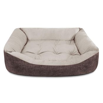 Cama De Perro, Terciopelo, Interior Fibras De Algodón, Grande, Marron