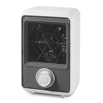 Mini Calefactor Vertical De Mesa, Blanco, Pp, 600w, 12,5cmx18,5cmx11cm