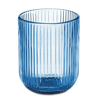 Vaso, Caja 6 Unidades, Cristal De Rayas, 270 Ml, Azul