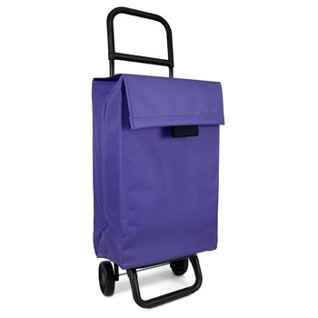 Carro Compra Plegable Impermeable, Poliéster, 22x38x100cm, 48l, Morado