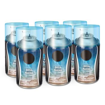 Pack 6 Ambientador Spray, 250 Ml, 6,5x14,5 Cm, Brisa Marina