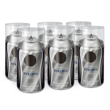 Pack 6 Ambientador Spray, 250 Ml, 6,5x14,5 Cm, Ropa Limpia