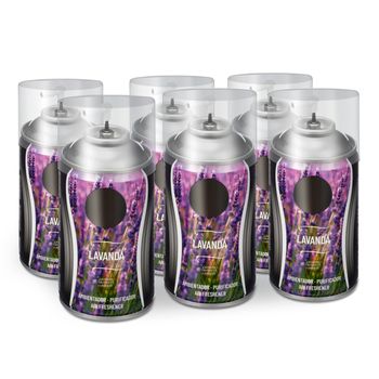 Pack 6 Ambientador Spray, 250 Ml, 6,5x14,5 Cm, Lavanda