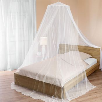 Mosquitera Para Cama, Blanco, 60x250 Cm, Incluye Alcayata Y Taco