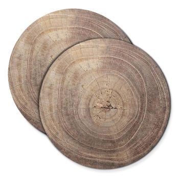 Pack De 2 Salvamanteles Individuales, Corcho Natural, Madera 38 Cm