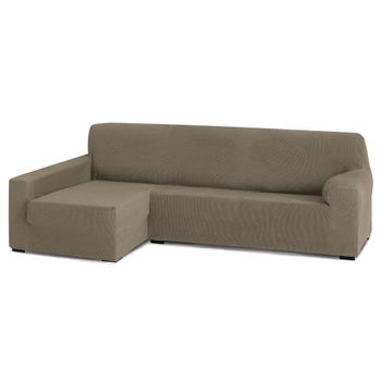 Funda Sofa Chaise Longue, Poliéster, Lino, Brazo Largo Rústica Izquierdo