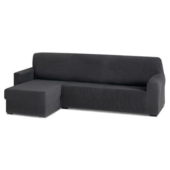 Funda Sofa Chaiselongue, Poliéster, Grisoscuro, Brazo Corto Rústica Iz