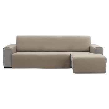 Cubre Sofa Chaise Longue Acolchado, Poliéster Y Algodón, Beige, 240 Cm