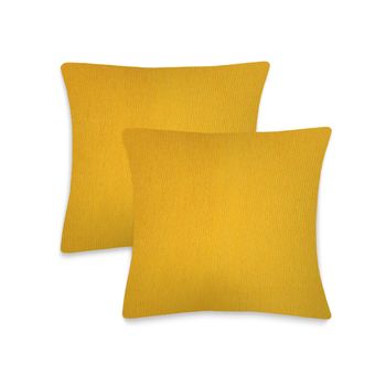 Pack 2 Fundas De Cojin, Loneta Resistente, Amarillo, 45 X 45 Cm