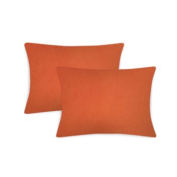 Pack 2 Fundas De Cojin, Loneta Resistente, Naranja, 50 X 35 Cm