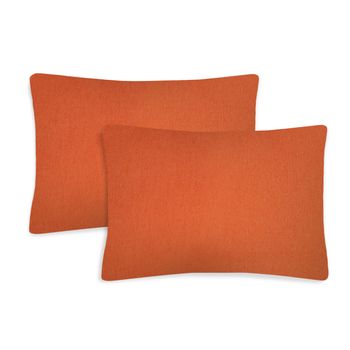 Pack 2 Fundas De Cojin, Loneta Resistente, Naranja, 40 X 60 Cm