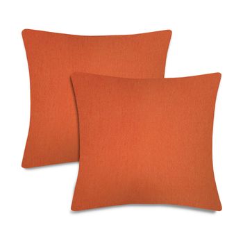 Pack 2 Fundas De Cojin, Loneta Resistente, Naranja, 45 X 45 Cm