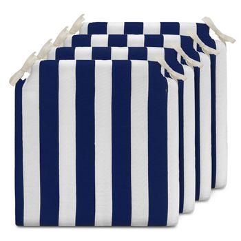 Pack De 4 Cojines Para Sillas, 40 X 40 X 4 Cm, Funda Lavable, Azul