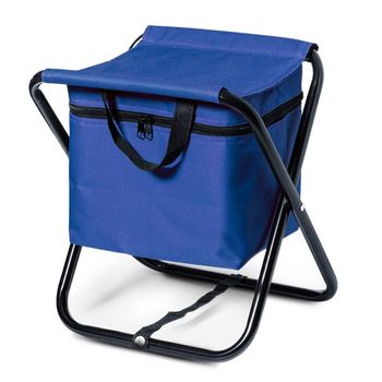 Silla Plegable Con Asas Y Nevera, Aluminio, 26x32x34 Cm, Azul