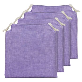 Pack 4 Cojines Para Sillas, 40x40x4 Cm, Funda Lavable, Morado