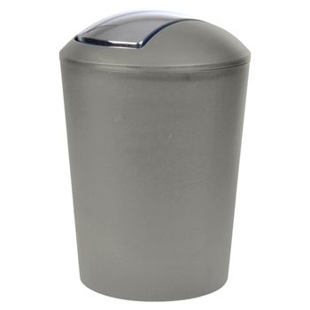 Papelera Baño, Tapa Basculante, 5,6l, Polipropileno, Ø20x29 Cm, Gris