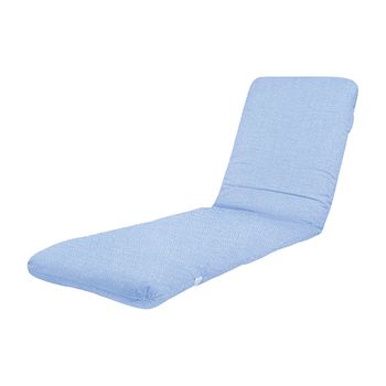 Cojin Tumbona Exterior, Funda  Lavable, Relleno Fibra, Azul, 180x50 Cm