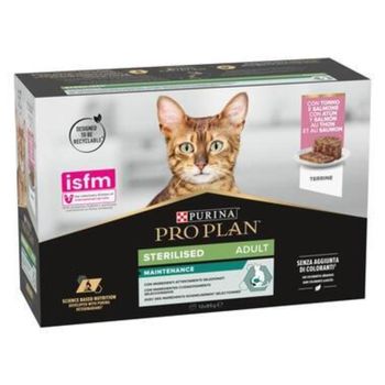 Pro Plan Gato Adulto Sterilised  Maintenance Terrina Con Atún Y Salmón Purina Lata 12x85g