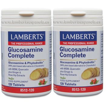 Pack 2 X Glucosamina, Condroitina, Msm, Jengibre Lamberts 120 Tabletas