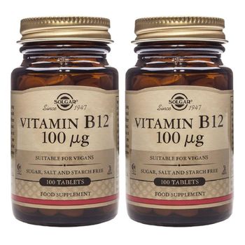 Pack 2 X vit B12 100mcg Solgar 100 Comp