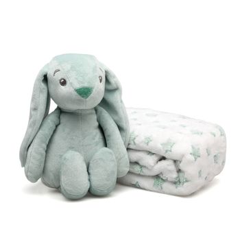 Kiokids Peluche Conejo Verde Con Mantita