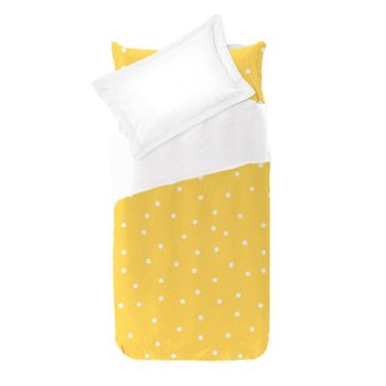 Funda Nórdica Infantil Topo Blanco Sobre Fondo Amarillo -  Cama90 (160