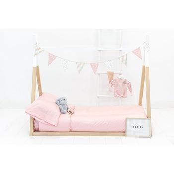 Funda Nórdica Infantil Algodón Rosa -  Cama90 (160x270)