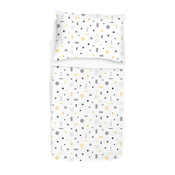 Saco Nórdico Infantil Formas Geométricas Amarillo -  Cama 90x200