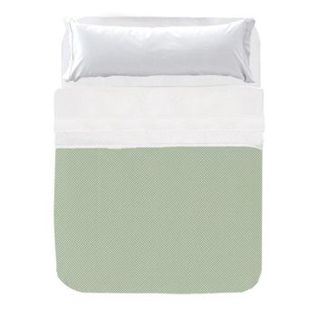 Colcha Flores Liberty 100 poli ster 190x280 cama 90 Color Verde