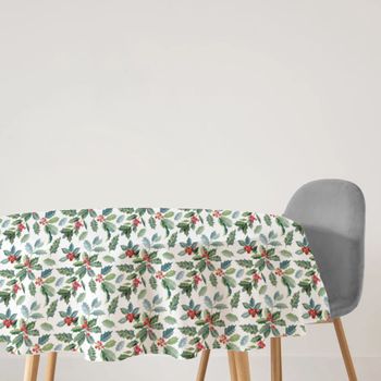 Pack Mesa De Navidad Acebo -  Mesa Redonda (ø200 Cm)