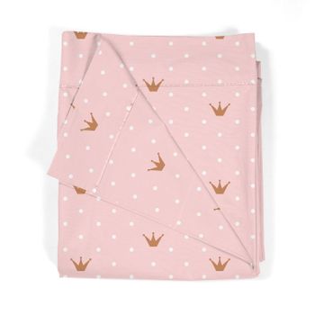 Juego Sábanas Infantil Estampado Coronas Rosa -  Cama  70x160