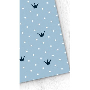 Papel Pintado Infantil Coronas Azul