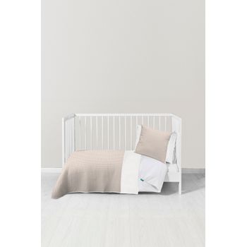 Cubrecama Infantil Vichy Beige -  Cama  70x160 (120x210)