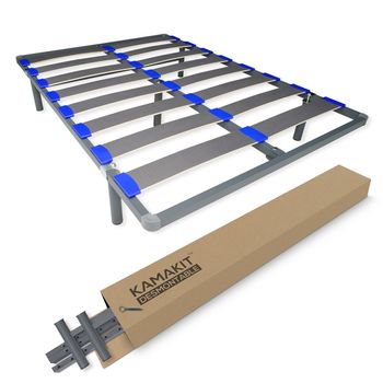 Somier 135x200 Cm Multiláminas Con Reguladores Lumbares Tubo Acerado 40x30  Mm Láminas De Haya Antideslizantes + 5 Patas Cilíndricas De 32 Cm. con  Ofertas en Carrefour