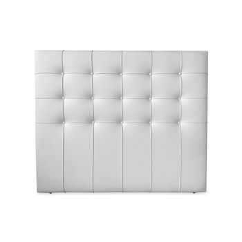 Cabecero 115 X 120 Cm Venecia Acolchado, Tapizado Premium En Polipiel De Alta Gama, Blanco