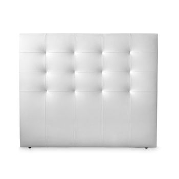 Cabecero 100 X 120 Cm Madrid Acolchado, Tapizado Premium En Polipiel De Alta Gama, Blanco