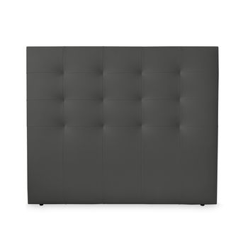 Cabecero 145 X 120 Cm Madrid Acolchado, Tapizado Premium En Polipiel De Alta Gama, Gris