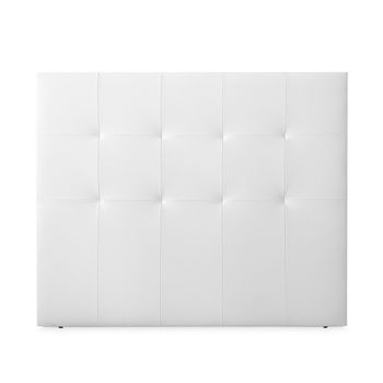 Cabecero 100 X 120 Cm Oporto Acolchado, Tapizado Premium En Polipiel De Alta Gama, Blanco