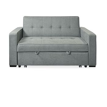 Sofá De 2 Plazas De Poliéster Espuma Madera Homcom 152x101x81cm-gris con  Ofertas en Carrefour