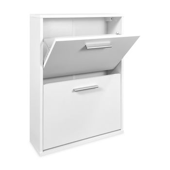 Zapatero Madera, Tres Puertas, Zapatero Puertas Oscilobatientes, Mueble  Auxiliar, Medidas: 63cms Ancho, 24cms Profundo, 115cms Alto (taupe/blanco)  con Ofertas en Carrefour