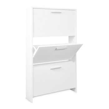 Zapatero Madera, Tres Puertas, Zapatero Puertas Oscilobatientes, Mueble  Auxiliar, Medidas: 63cms Ancho, 24cms Profundo, 115cms Alto (Blanco)