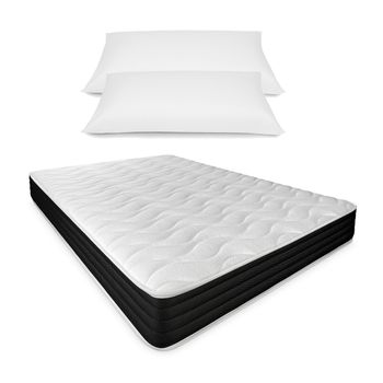 Pack Colchon 80X200 EKOZEN CAMA INFANTIL, Altura 14 CM + 1 Almohada  viscoelastica 80X35 + 1 Protector colchon 80X200