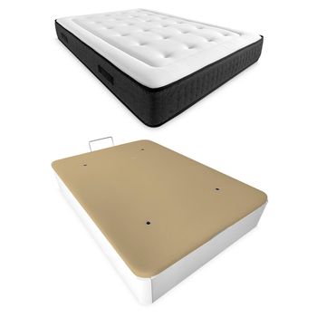 Pack Colchón Viscoelástico Creta + Canapé Extra-reforzado | Color Blanco 135 X 190 | Montaje Incluido