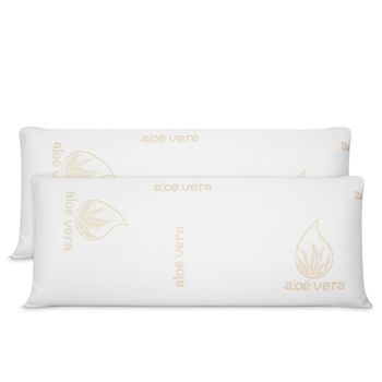 Pack 2 Almohadas Viscoelásticas 70 X 40 Cm Aloe Vera | Máximo Confort Y Excelente Adaptabilidad Con Propiedades Antiestrés