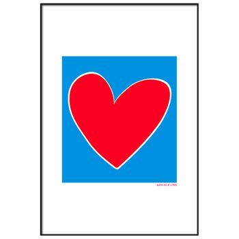 Cuadro Metacrilato Enmarcado Agatha Ruiz De La Prada Corazón Fondo Azul 21x30cm