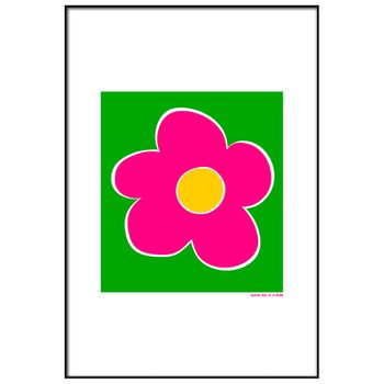 Cuadro Enmarcado Agatha Ruiz De La Prada Flor Fondo Verde 21x30cm