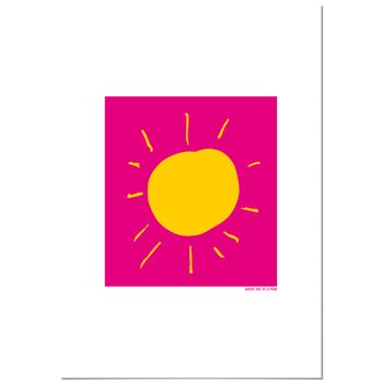 Cuadro Aluminio Agatha Ruiz De La Prada Sol Fondo Rosa 70x100cm